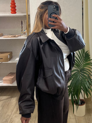 Bomber in ecopelle