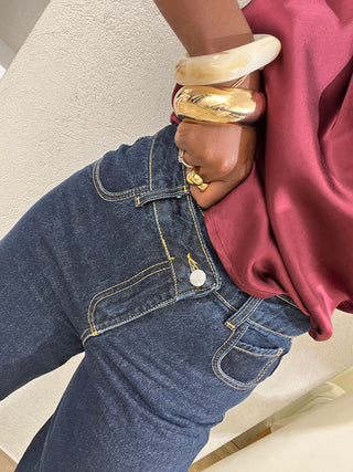 Denim criss cross- kikisix