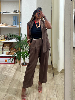 Pantalone lino bend