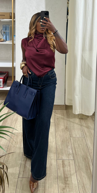 Denim criss cross- kikisix