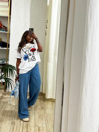 T-shirt con stampa fiori 🪻🌺