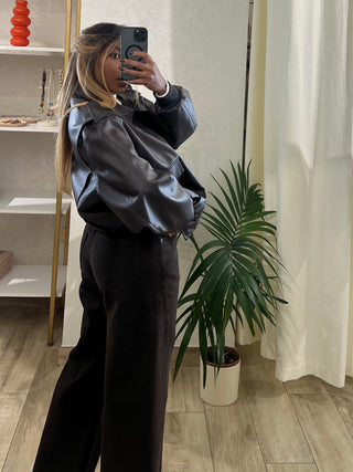 Bomber in ecopelle