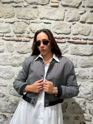 Bomber in tessuto spigato - Closet abbigliamento