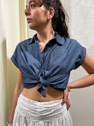 Camicia in chambray - in cotone jeans - Closet abbigliamento