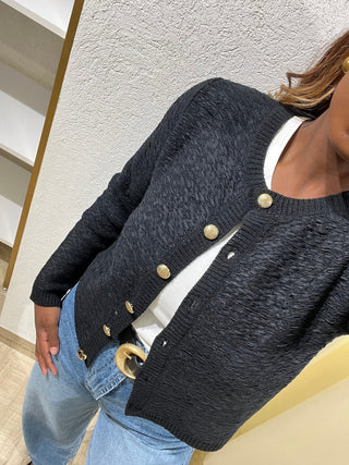 Cardigan con bottoni oro - Closet abbigliamento