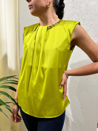 Ranieri blusa smanicata - blusa fresca in satin - Closet abbigliamento